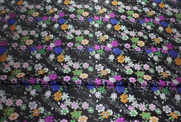 Spring dress fabric, black color brocade fabric , flora jacquard fabric, cosplay dress fabric, by the yard