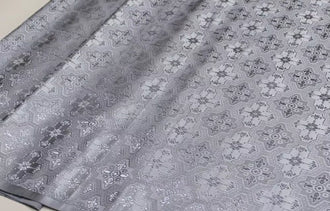 Light grey/light pink color brocade fabric, jacquard fabric, by the yard