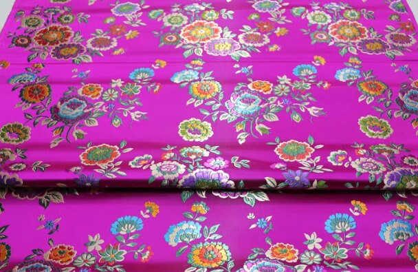 Spring dress fabric, rose red color brocade fabric , flower jacquard fabric, cosplay dress fabric, by the yard
