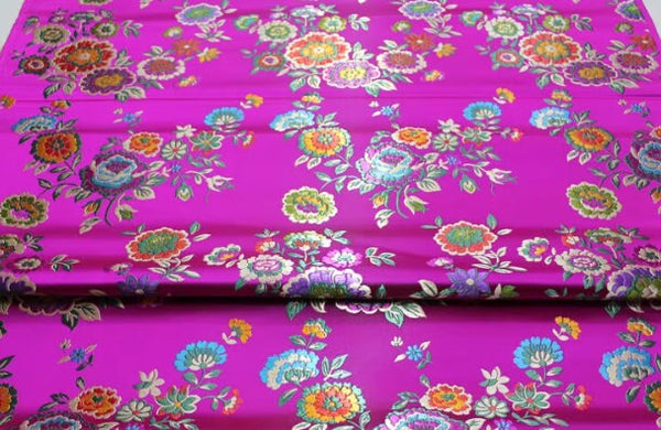 Spring dress fabric, rose red color brocade fabric , flower jacquard fabric, cosplay dress fabric, by the yard