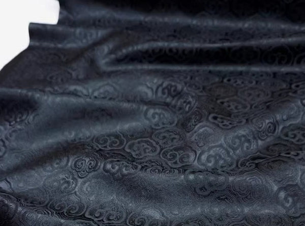 High quality brocade fabric, jacquard fabric, Tang-suit dress fabric, black color brocade fabric, Ruyi pattern fabric