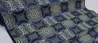 High quality brocade fabric, jacquard fabric, Tang-suit dress fabric, navy blue  color brocade fabric, Chinese pattern fabric