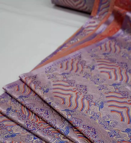 Light purple color brocade fabric, jacquard fabric, qipao fabric, Tang suit fabric,