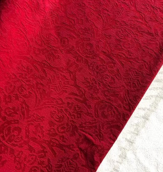5 Color Red/dark green/black/navy blue/dark red color Double sided jacquard fabric, soft jacquard fabric, jacket fabric, by the yard