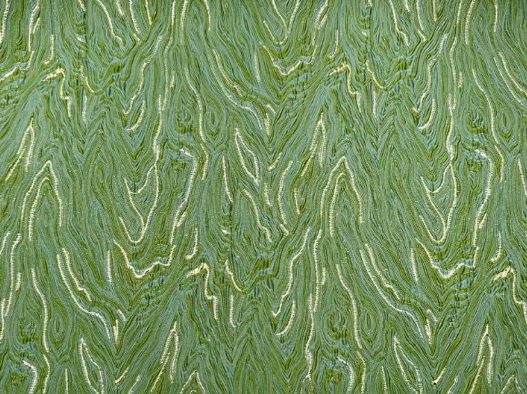 ON SALE, Green gold color jacquard fabric with wave style, fashion jacquard fabric, fabric by the yard