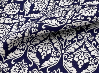 National style navy blue antique style jacquard fabric set windbreaker dress designer spring and autumn fabric