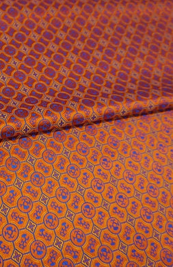 High quality brocade fabric, jacquard fabric, Tang-suit dress fabric, orange red color brocade fabric, Chinese pattern fabric