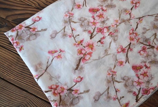 High quality ramie fabric, embroidered plum blossom fabric, cotton and linen fabric, summer thin style