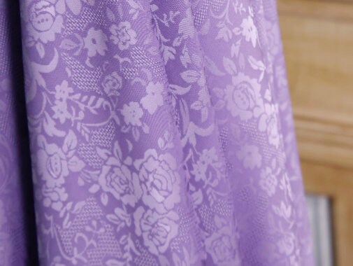 ON SALE, Silky and wrinkle resistant purple simulation silk flower flower dark patterned jacquard fabric qipao set dress fabric DIY