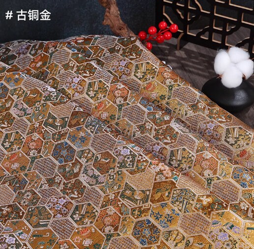 High quality fabric, 4 color brocade fabric, jacquard fabric, Cosplay dress fabric, fabric by the yard