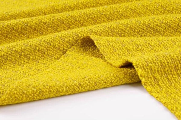 Mustard yellow wool fabric, pure wool gold silk tweed fabric, autumn and winter fabric