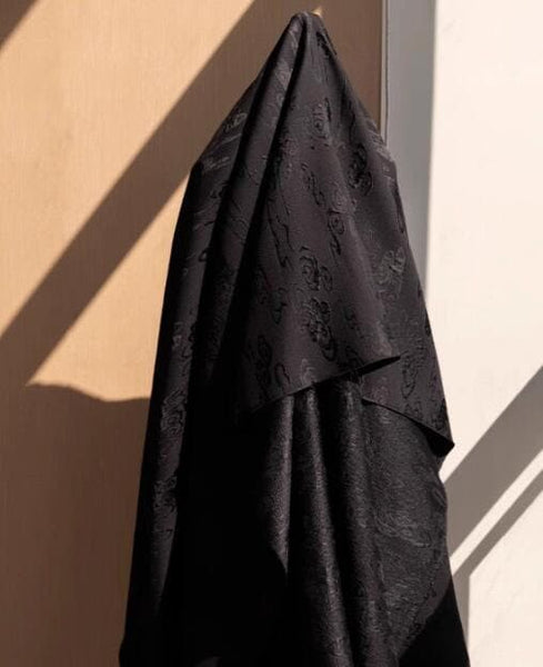 High quality black/off-white jacquard fabric, cloud style jacquard, wedding fabric, cosplay dress fabric,  fabric by the yard