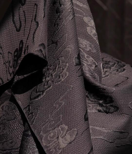 High quality black/off-white jacquard fabric, cloud style jacquard, wedding fabric, cosplay dress fabric,  fabric by the yard