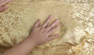 SALE-40%OFF-Light gold color brocade fabric with loong and flower pattern, jacquard fabric, cosplay dress fabric, by the yard