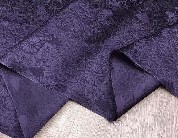 High quality purple color jacquard fabric, soft wedding jacquard fabric, fabric by the yard