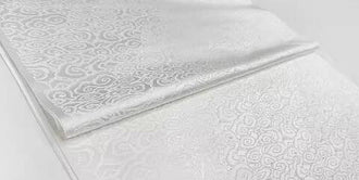 Off-white color brocade fabric with cloud pattern, jacquard fabric, by the yard