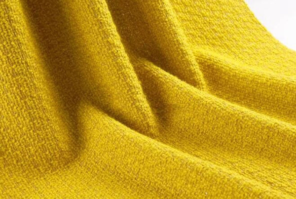 Mustard yellow wool fabric, pure wool gold silk tweed fabric, autumn and winter fabric