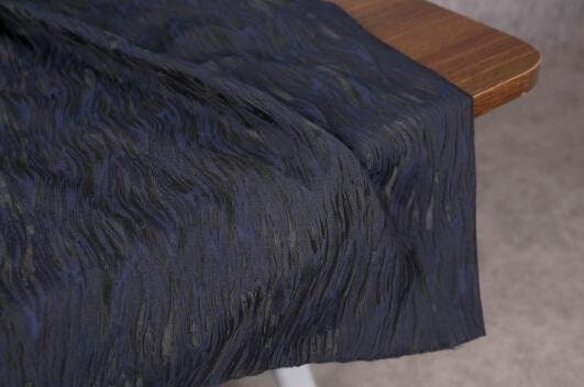 High quality black/off-white color jacquard fabric, feather style jacquard, flowing water style cosplay dress fabric,  fabric by the yard