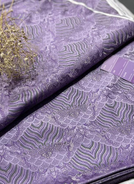 Light purple green color brocade fabric, wedding jacquard fabric, Cosplay dress jacquard by the yard