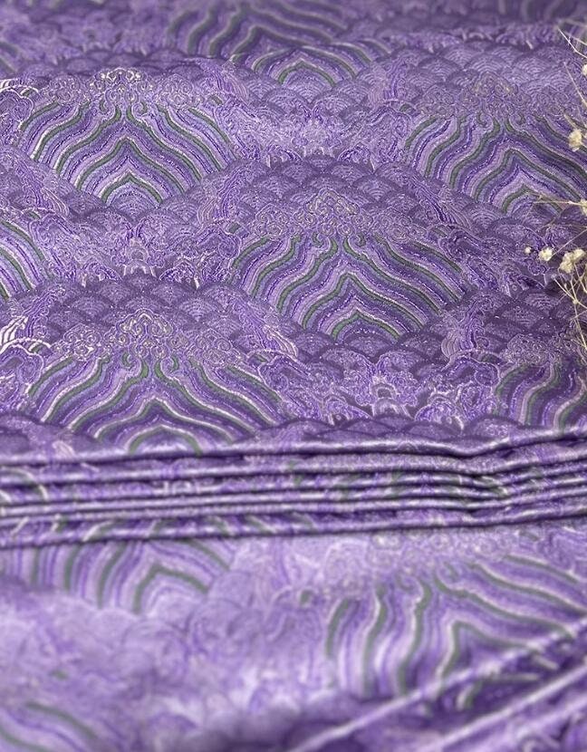 Light purple green color brocade fabric, wedding jacquard fabric, Cosplay dress jacquard by the yard