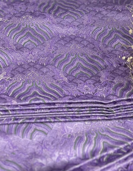 Light purple green color brocade fabric, wedding jacquard fabric, Cosplay dress jacquard by the yard