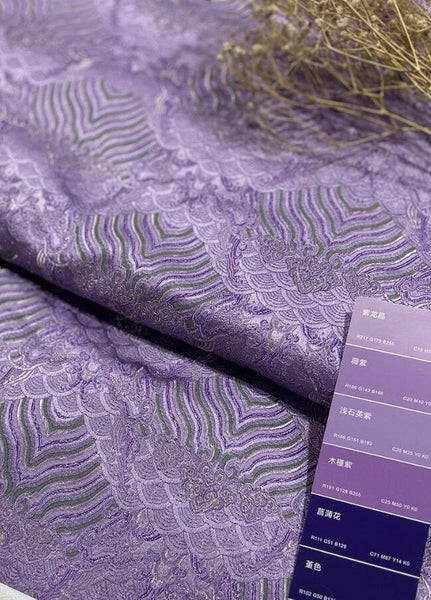 Light purple green color brocade fabric, wedding jacquard fabric, Cosplay dress jacquard by the yard