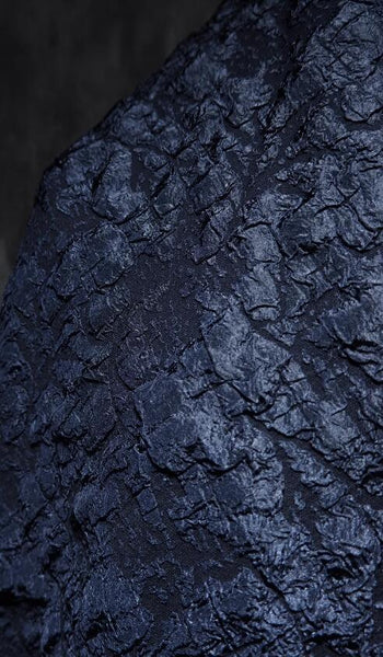 Dark navy blue color jacquard fabric, wedding jacquard fabric, 3D pattern jacquard fabric, fabric by the yard
