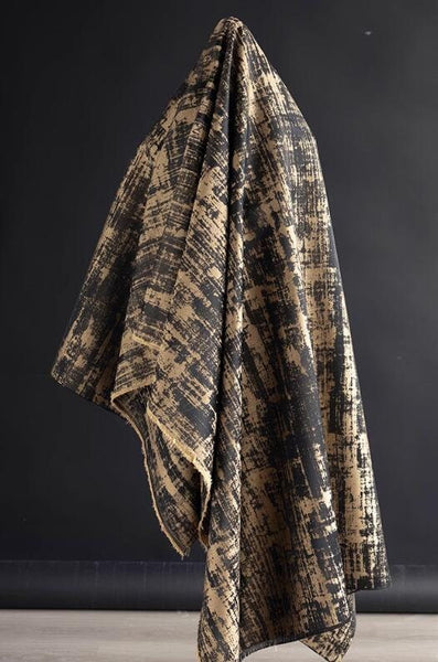 High quality jacquard fabric, black  brown color jacquard, wedding dress fabric, for cosplay