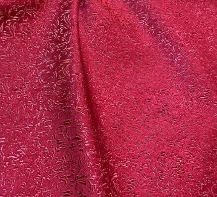 Dark red/red color brocade fabric with wheat spike pattern , jacquard fabric, Cosplay fabric, by the yard