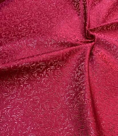 Dark red/red color brocade fabric with wheat spike pattern , jacquard fabric, Cosplay fabric, by the yard