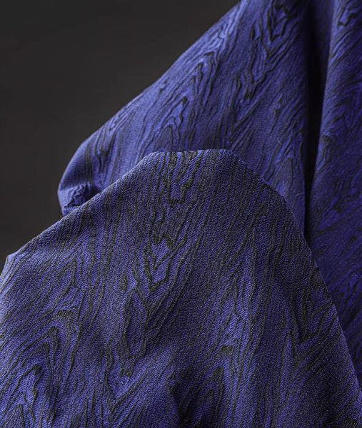ON SALE, Black blue color wood patterned jacquard fabric texture pattern jacket bag clothing designer fabric Fabric by the yard