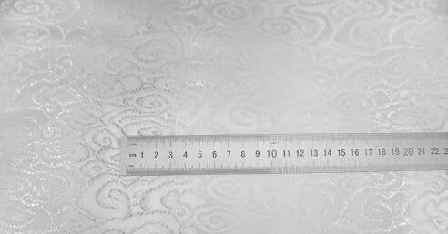 Off-white color brocade fabric with cloud pattern, jacquard fabric, by the yard
