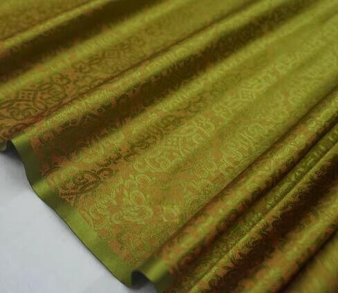 High quality green gold color brocade fabric, jacquard fabric, cheongsam fabric, Hanfu fabric, Cosplay dress fabric