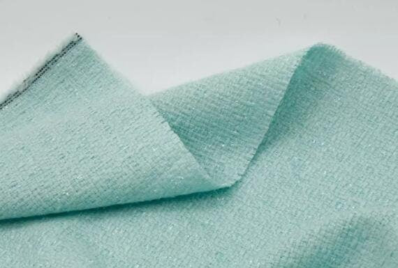 Light blue color tweed fabric , fabric by the yard