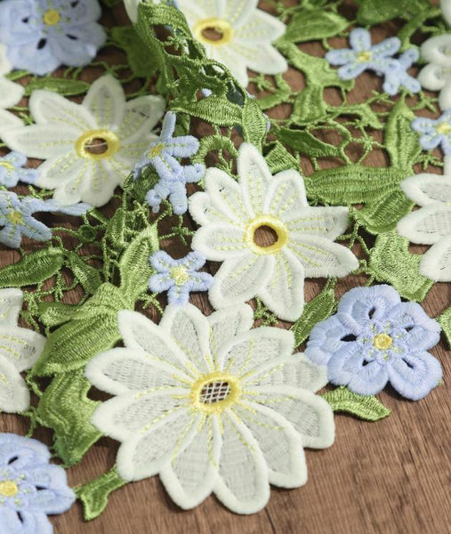Green flower lace, hollow embroidery flower style lace fabric, wedding lace, fashion lace dress fabric