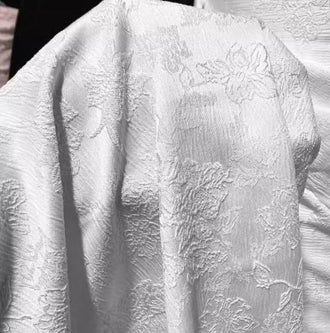 Off-white color jacquard fabric, flower jacquard, wedding dress fabric, cosplay dress fabric, fabric by the yard