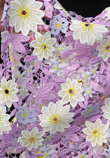 Pink purple flower lace, hollow embroidery flower style lace fabric, wedding lace, fashion lace dress fabric