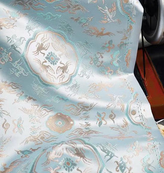 Light blue color brocade fabric, jacquard fabric, by the yard