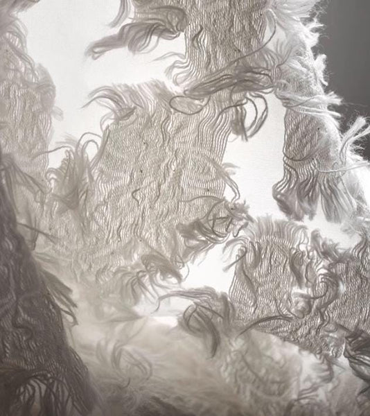 ON SALE, Cream white color jacquard fabric,  high quality feather jacquard fabric, tassels fabric, creative dress fabric, fabric by the yard