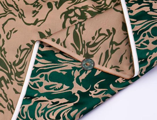 Dark green gold color brocade fabric, jacquard fabric, cosplay dress fabric, by the yard