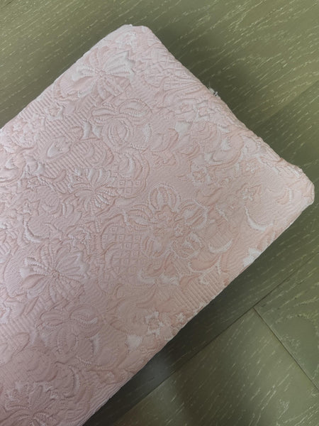 Light Pink Color Jacquard Fabric, Wedding Dress Fabric, Relief Jacquard  Fabric
