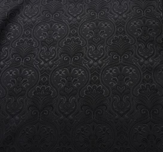 Autumn fabric, black color jacquard fabric, wedding jacket dress fabric,  cosplay dress fabric,  fabric by the yard