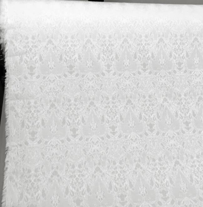 Black/off-white color jacquard fabric, wedding jacket dress fabric with heart pattern,  cosplay dress fabric,  fabric by the yard