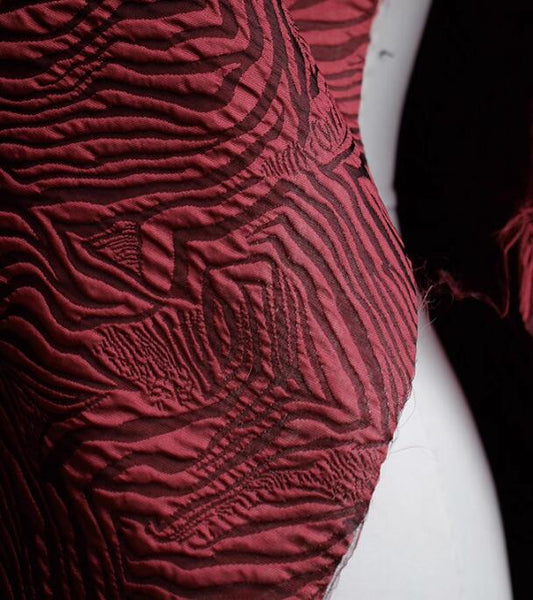 Autumn fabric, wine red color jacquard fabric, wedding jacket dress fabric,  cosplay dress fabric,  fabric by the yard