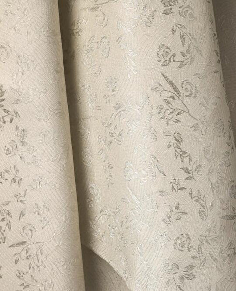 Dark red/cream yellow color jacquard fabric with floral pattern, wedding dress fabric, fabric by the yard