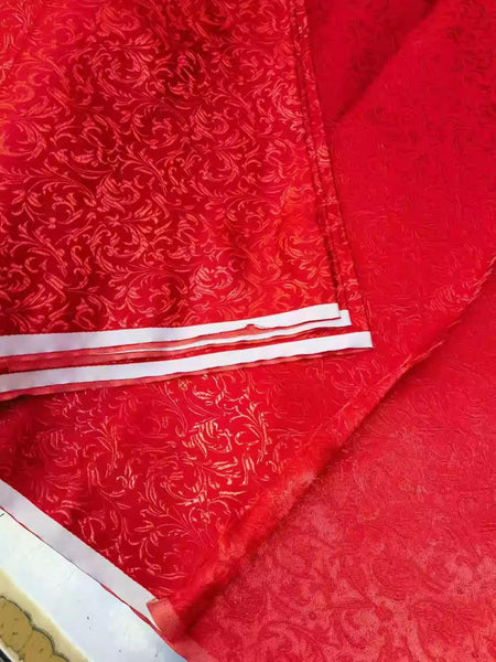 Dark red/red color brocade fabric with wheat spike pattern , jacquard fabric, Cosplay fabric, by the yard