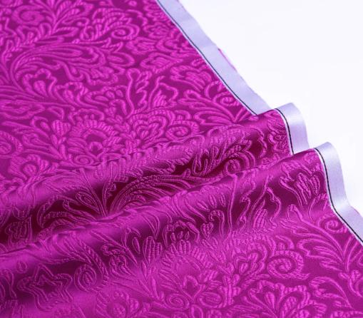 rose red color brocade fabric, jacquard fabric, cosplay dress fabric, by the yard