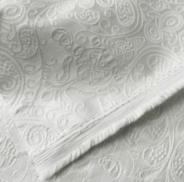 Autumn fabric, off-white color jacquard fabric, wedding jacket dress fabric,  cosplay dress fabric,  fabric by the yard