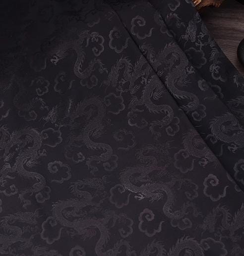 4 Color Light Gold/Navy Blue/Black/Off-white Color Jacquard Fabric with Dragon Style, Wedding Jacquard Fabric,  by the yard