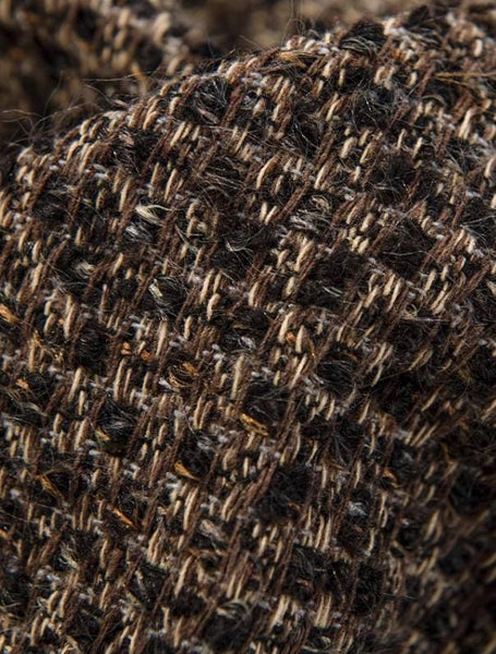 Dark green/brown black color tweed fabric, tweed fabric, suit dress fabric, Autumn dress fabric, by the yard